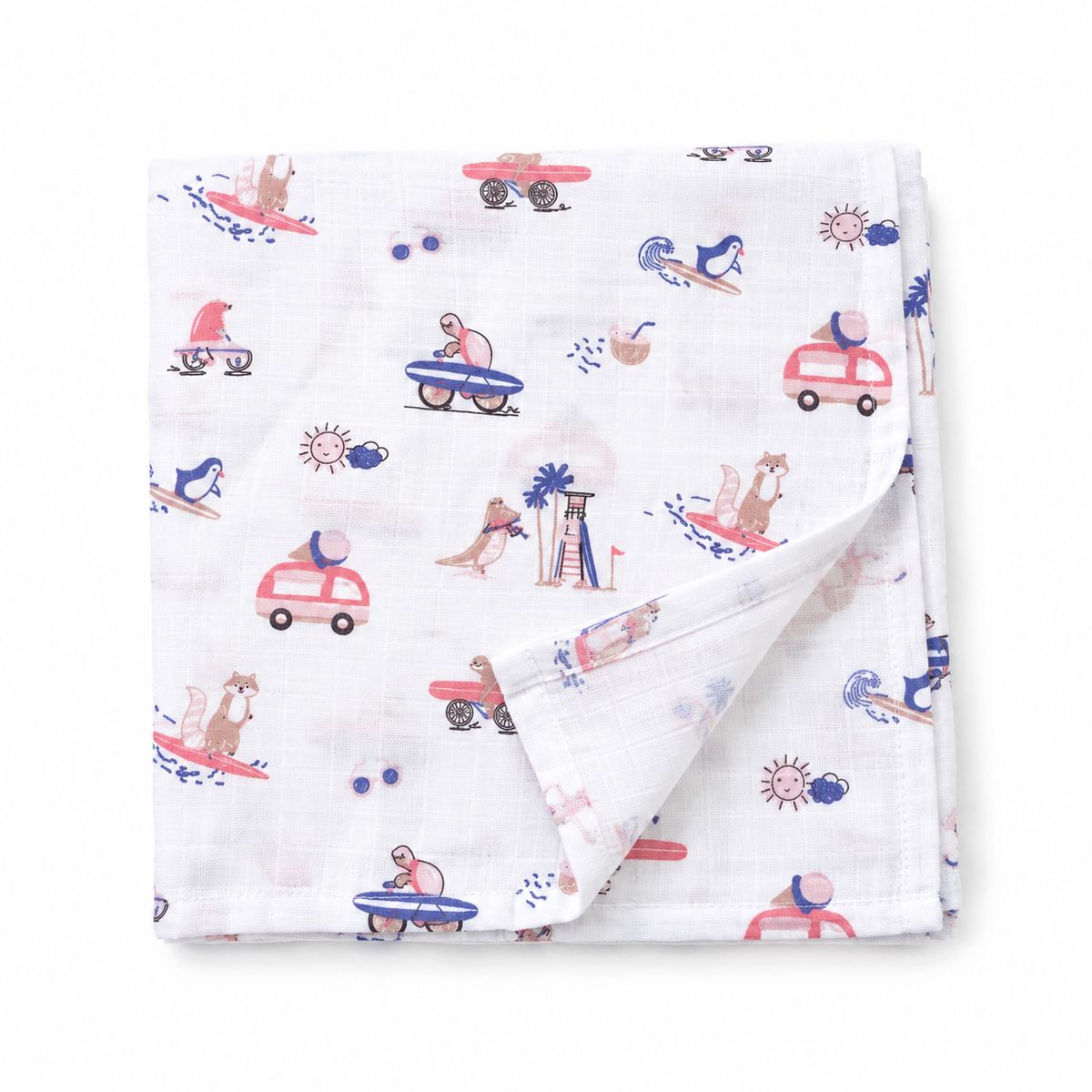 Little Riders Baby Muslin Swaddle Blanket | 100% Premium Cotton | 110x110 cm