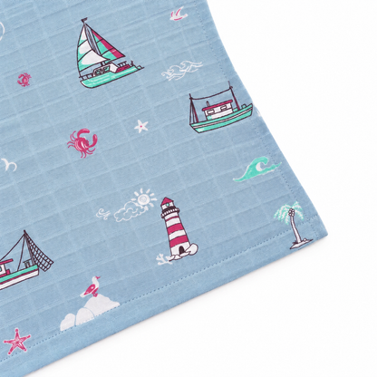 Little Ship Muslin Knot jabla &amp; Reusable Muslin Nappies / Langot