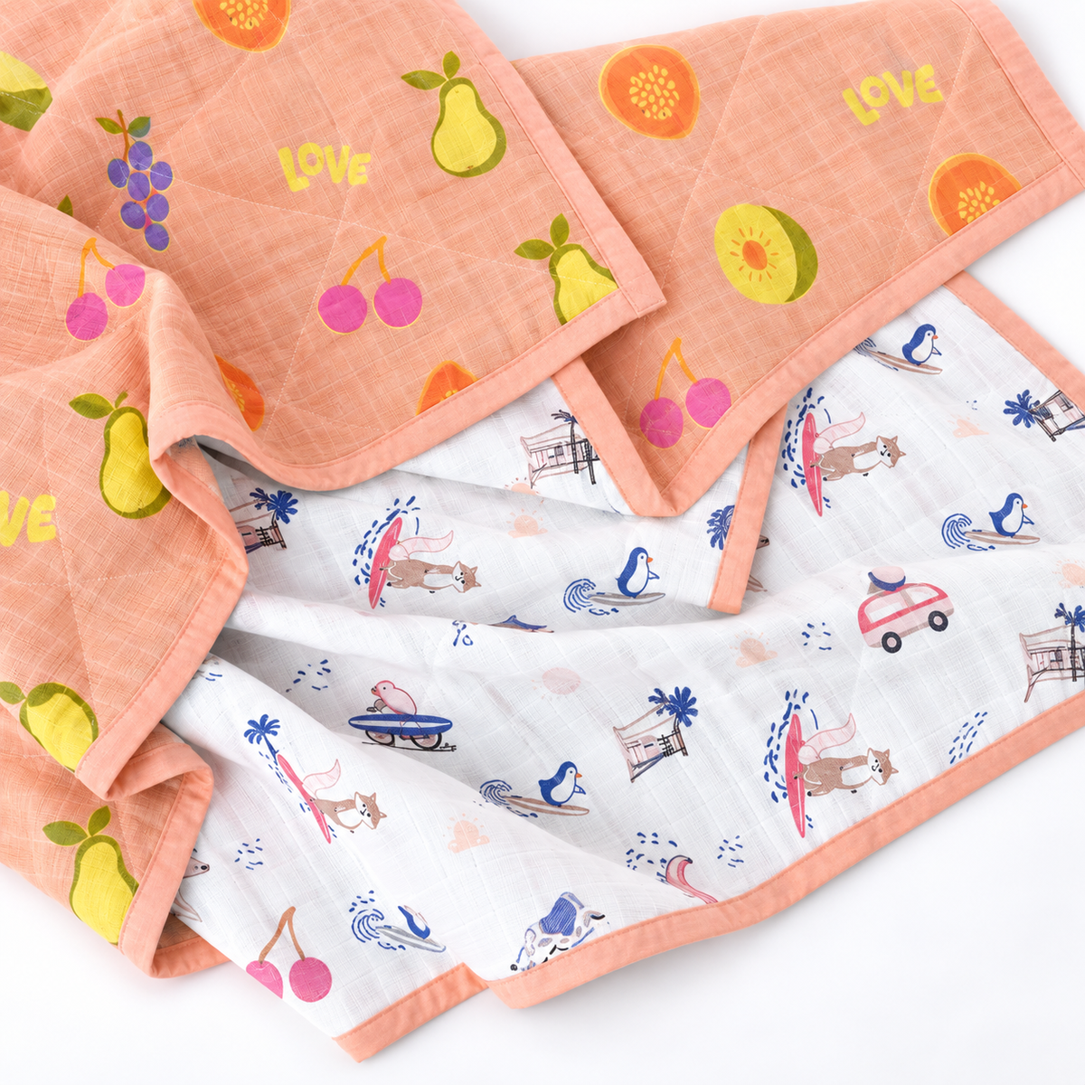 Little Fruits Reversible Muslin Blanket/Quilt