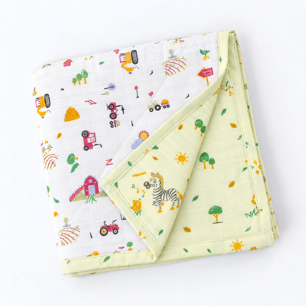 Little Animals Reversible Muslin Blanket/Quilt