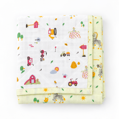 Little Animals Reversible Muslin Blanket/Quilt