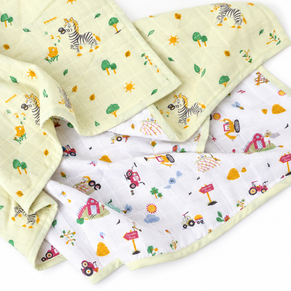 Little Animals Reversible Muslin Blanket/Quilt