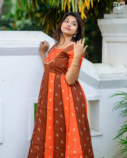 Dassahra_04 Fancy Silk Maternity Maxi with Full Cotton Lining