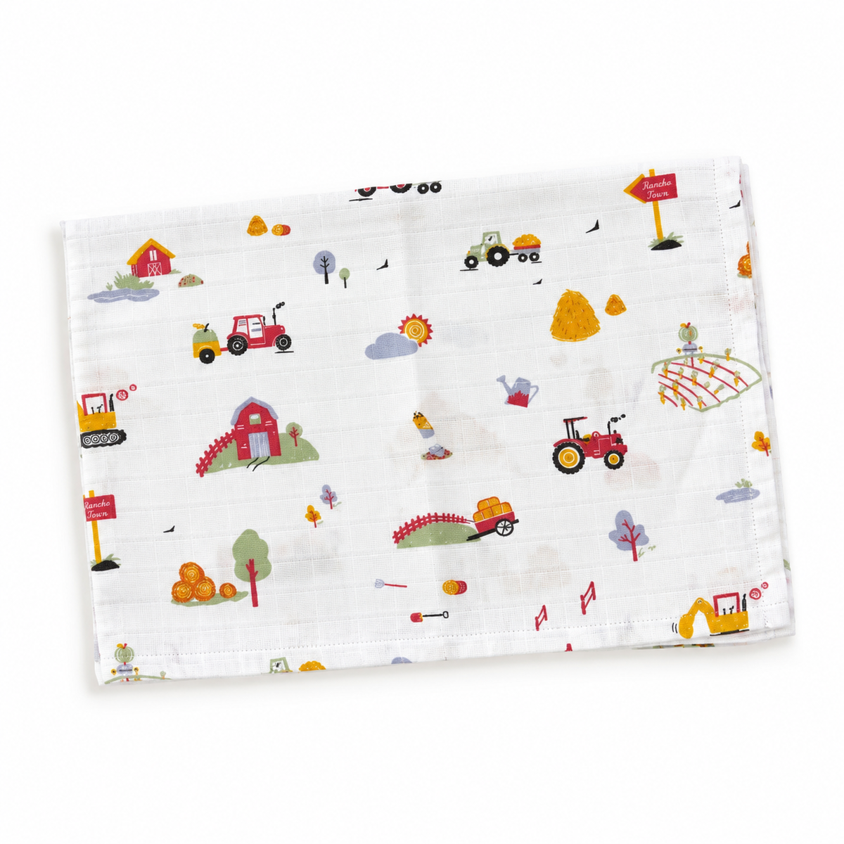 Little Tractors Muslin 100% Cotton Baby Bath Towel