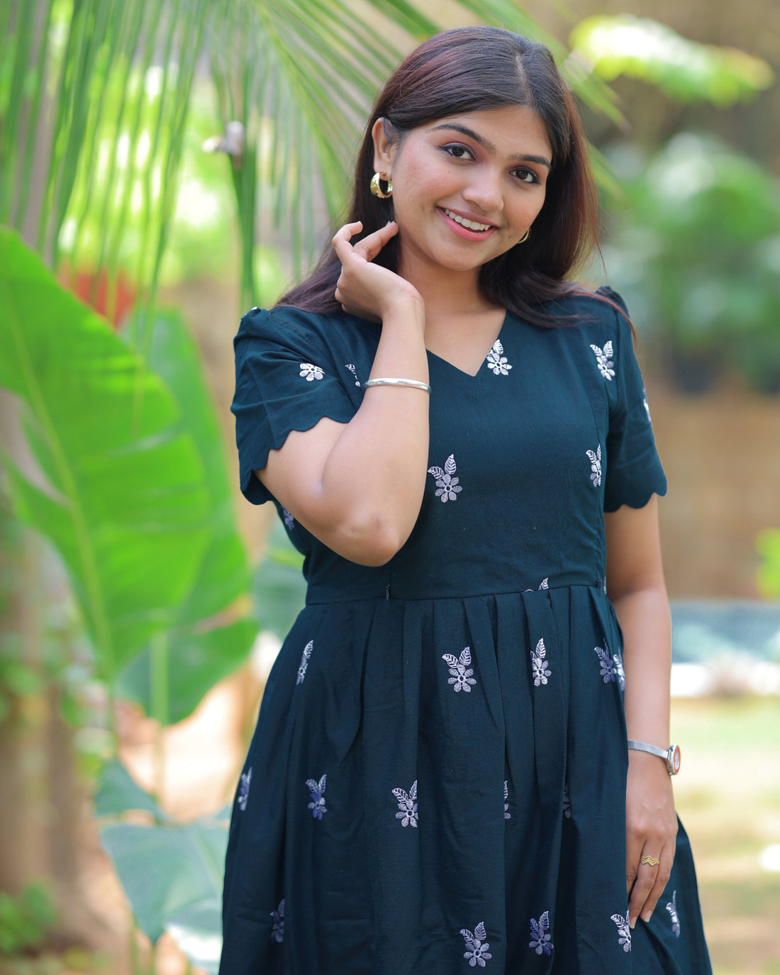 Teal Floret Maternity Maxi