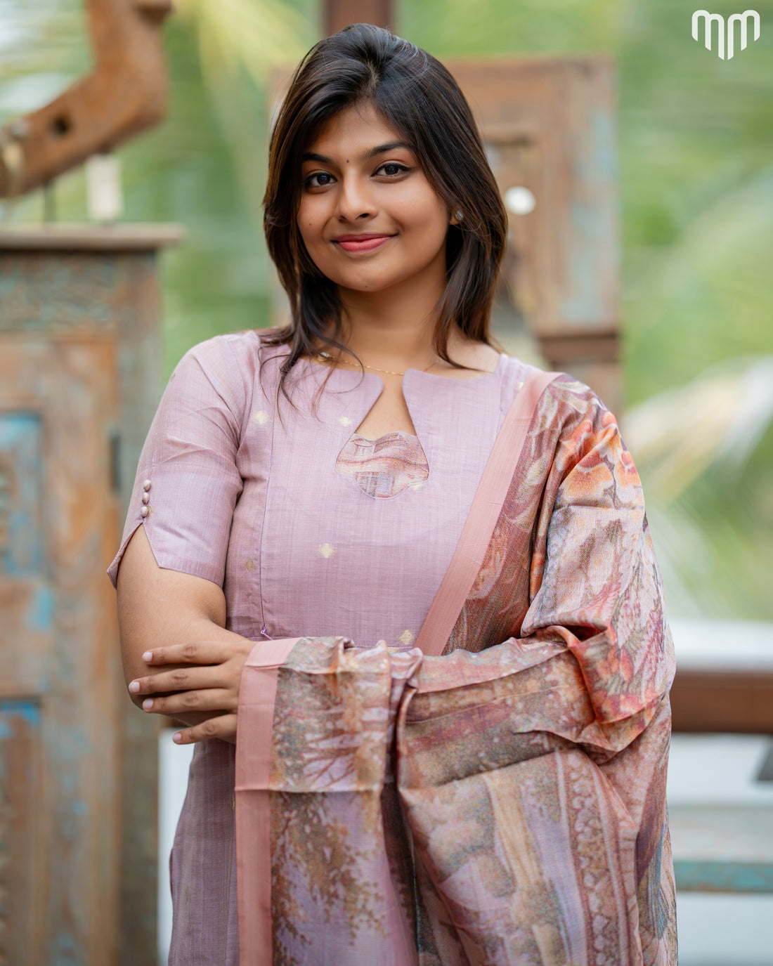 Jamdhani Silk_Mauve Maternity Kurti &amp; Dupatta