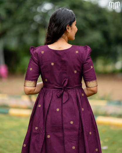 Akila Magenta Mangalagiri Maternity Maxi with Full Cotton Lining - product image 3 | MMWEAR