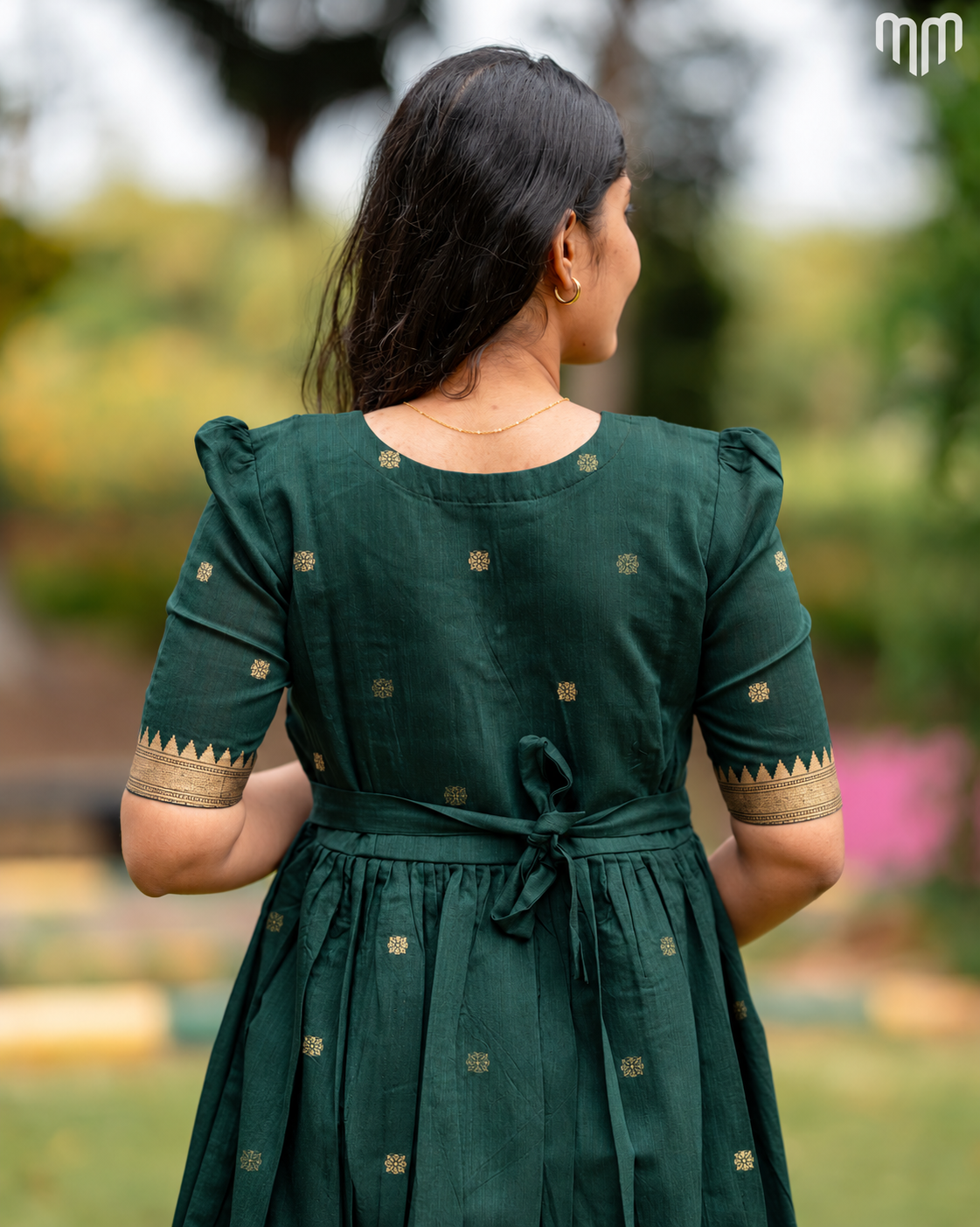 Akila green Mangalagiri Maternity Maxi with Full Cotton Lining - product image 4 | MMWEAR