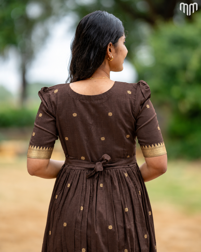 Akila Brown Mangalagiri Maternity Maxi with Full Cotton Lining - product image 4 | MMWEAR