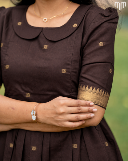 Akila Brown Mangalagiri Maternity Maxi with Full Cotton Lining - product image 3 | MMWEAR