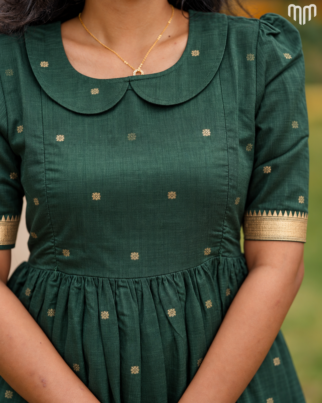 Akila green Mangalagiri Maternity Maxi with Full Cotton Lining - product image 3 | MMWEAR