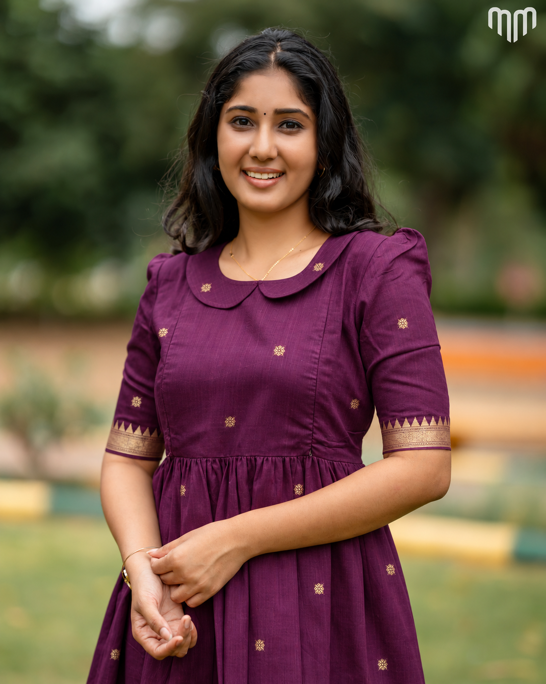 Akila Magenta Mangalagiri Maternity Maxi with Full Cotton Lining - product image 2 | MMWEAR