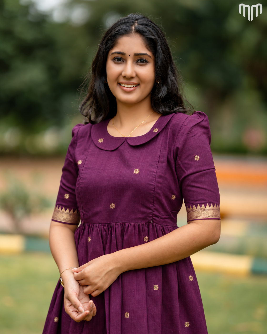 Akila Magenta Mangalagiri Maternity Maxi with Full Cotton Lining - product image 2 | MMWEAR
