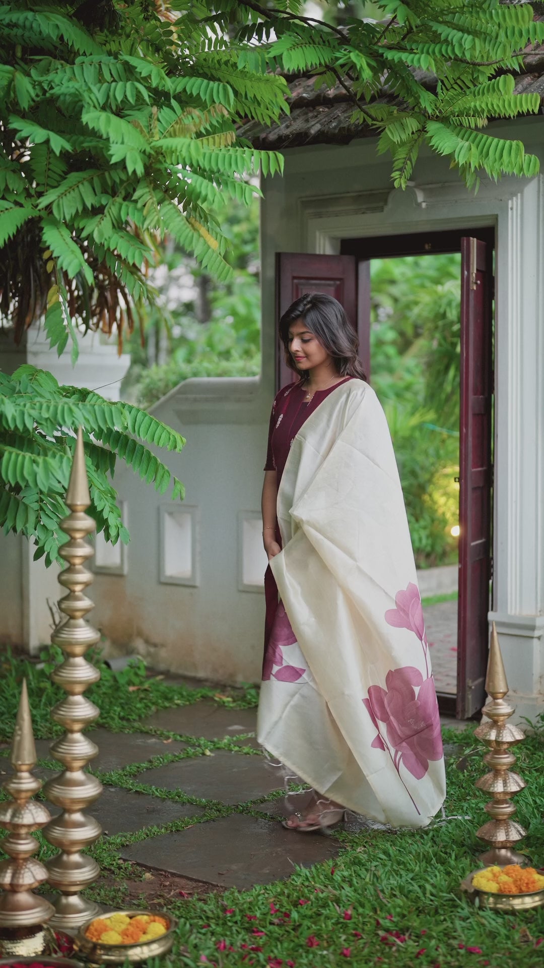 Amaravati Premium Raw Silk Maternity Kurti Set with top cotton lining